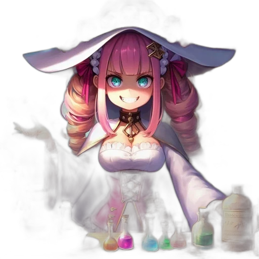 dress, staff, hat, creature transparent PNG cut-out