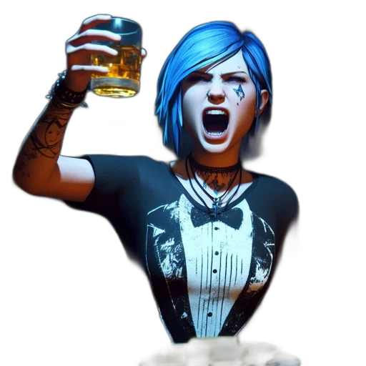 bottle, face, concept art, 3d render transparent PNG cut-out