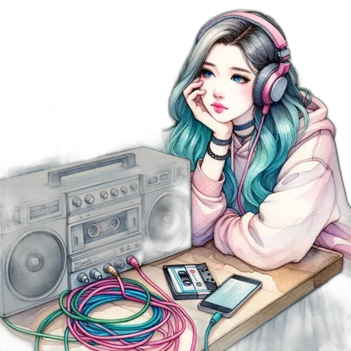 jewelry, cartoon, vaporwave, anime transparent PNG cut-out