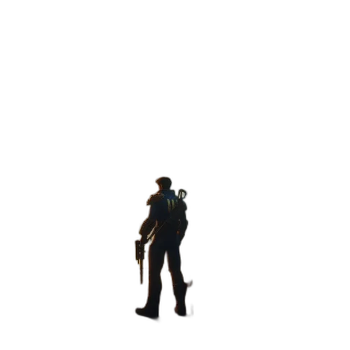 staff, weapon, jacket, robot transparent PNG cut-out