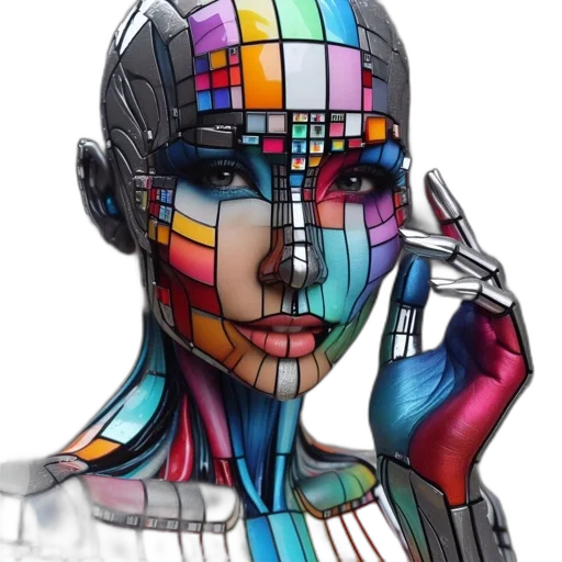 robot, face, mask, jewelry transparent PNG cut-out
