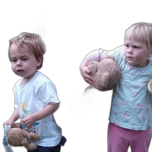 3d render, photorealistic, two, children transparent PNG cut-out