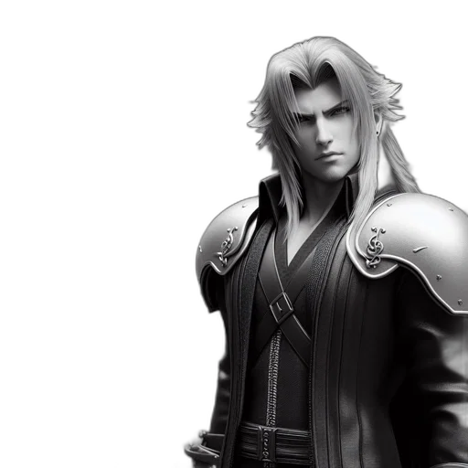 jacket, sword, concept art, 3d render transparent PNG cut-out