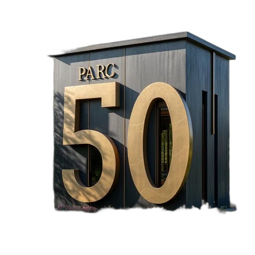 3d render, photorealistic, building, sign transparent PNG cut-out