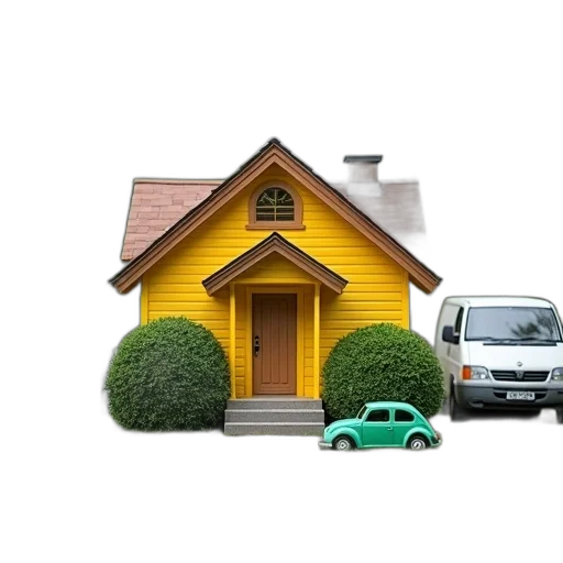 car, building, furniture, 3d render transparent PNG cut-out