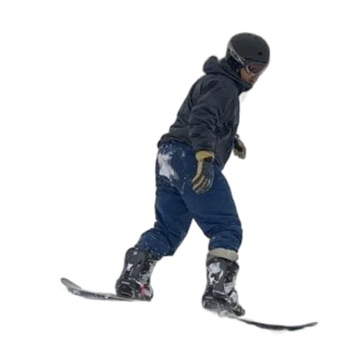 staff, person, snowboarding, down transparent PNG cut-out