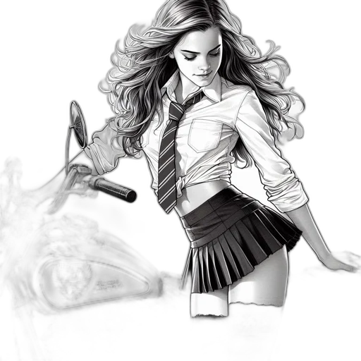 hair, staff, dress, weapon transparent PNG cut-out