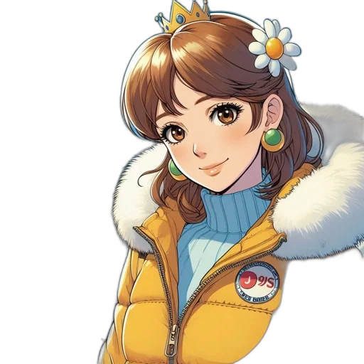jacket, staff, jewelry, face transparent PNG cut-out