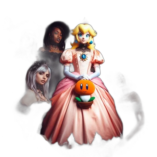 dress, crown, staff, mask transparent PNG cut-out