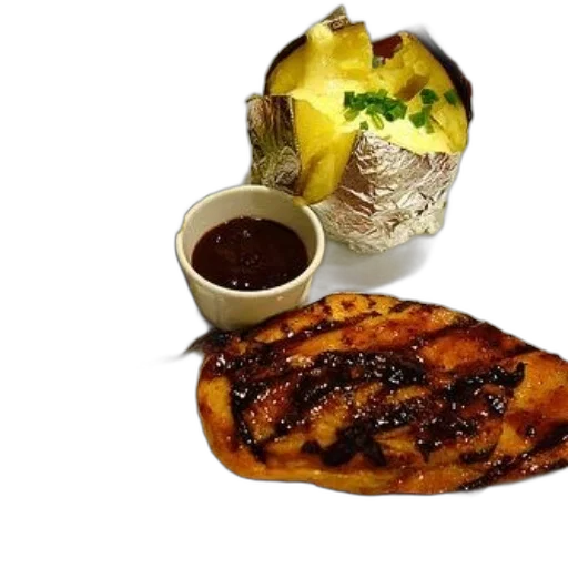 food, photorealistic, plate, grilled transparent PNG cut-out