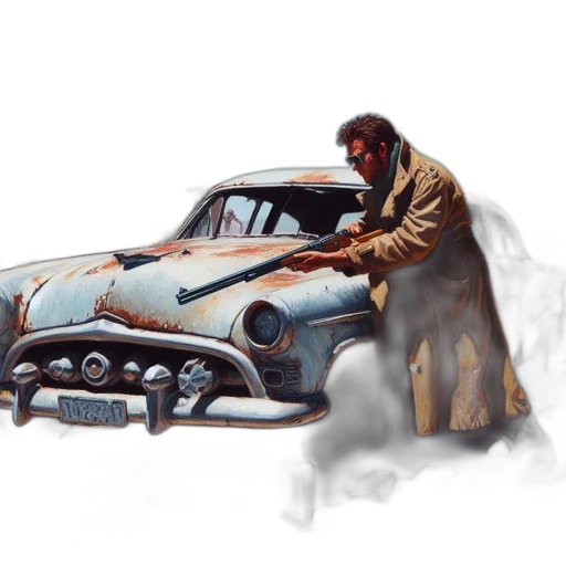 car, concept art, photorealistic, watercolor transparent PNG cut-out
