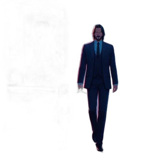 jacket, creature, mask, staff transparent PNG cut-out