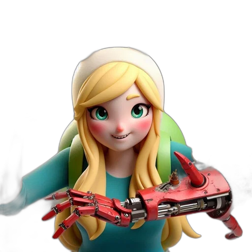 weapon, robot, staff, 3d render transparent PNG cut-out