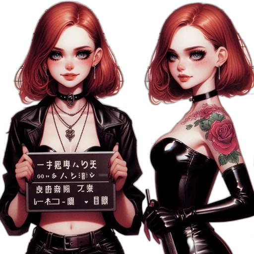 jacket, jewelry, comic book art, cyberpunk transparent PNG cut-out