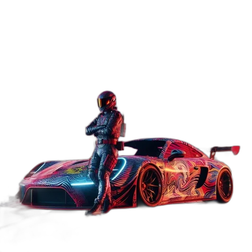 car, concept art, pixel art, cyberpunk transparent PNG cut-out