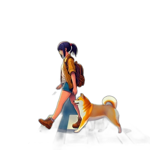 animal, concept art, anime, watercolor transparent PNG cut-out