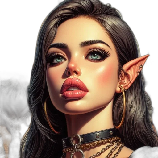 face, jewelry, fantasy art, photorealistic transparent PNG cut-out
