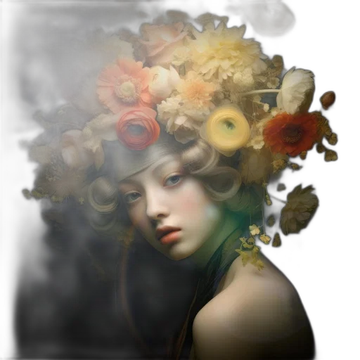 crown, flower, face, mask transparent PNG cut-out
