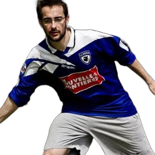 man, blue, white, sports transparent PNG cut-out