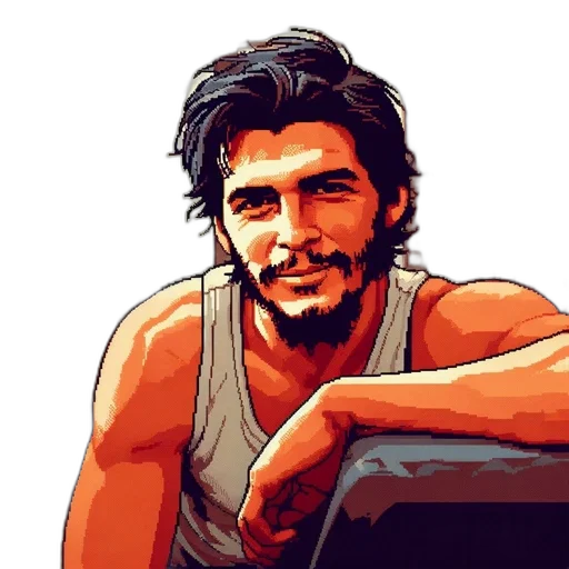 face, comic book art, pixel art, cartoon transparent PNG cut-out