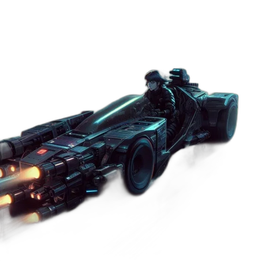 weapon, car, concept art, cyberpunk transparent PNG cut-out