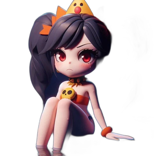 crown, dress, staff, pixel art transparent PNG cut-out