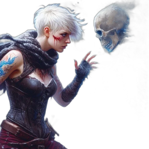 concept art, fantasy art, comic book art, cyberpunk transparent PNG cut-out