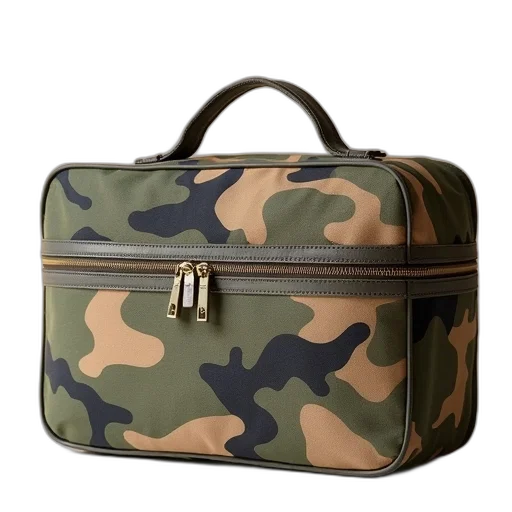 large, toiletries, case, camo transparent PNG cut-out