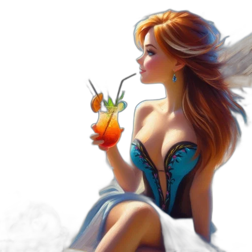 dress, fantasy art, photorealistic, oil painting transparent PNG cut-out
