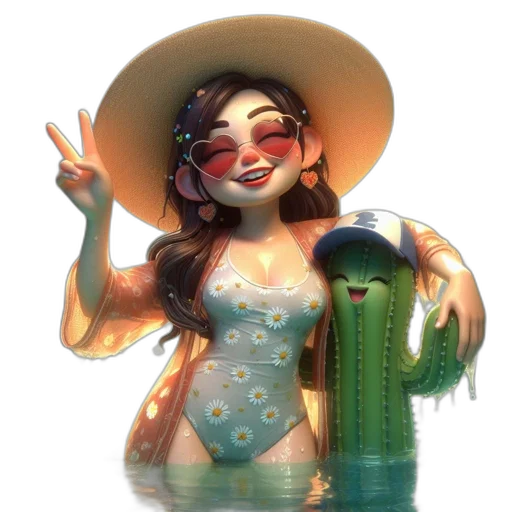 hat, staff, dress, jewelry transparent PNG cut-out