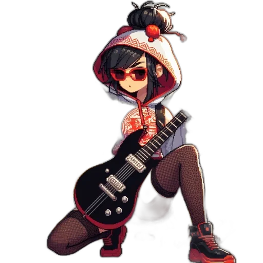 weapon, jacket, pixel art, cartoon transparent PNG cut-out