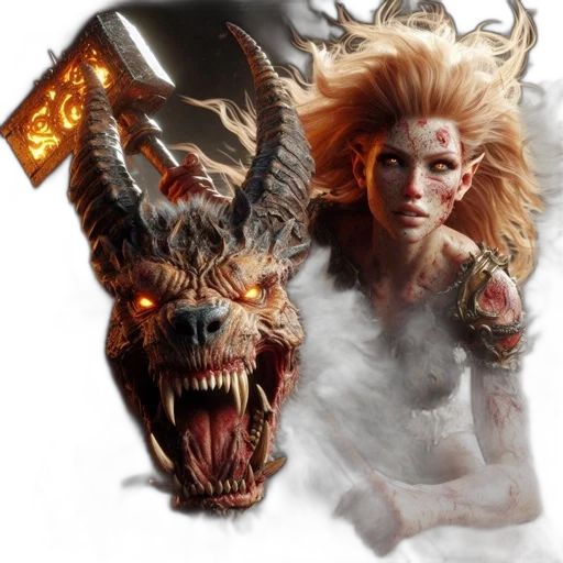 dragon, fantasy art, concept art, photorealistic transparent PNG cut-out