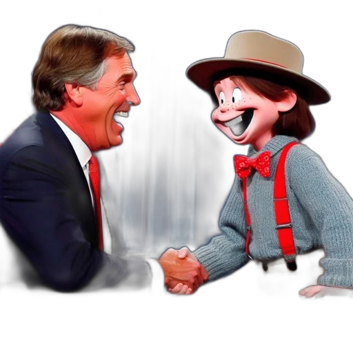 cartoon, two, people, one transparent PNG cut-out