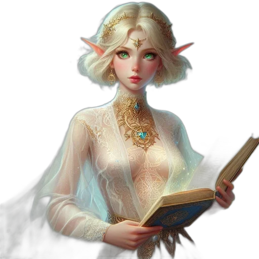 staff, dress, jewelry, fantasy art transparent PNG cut-out