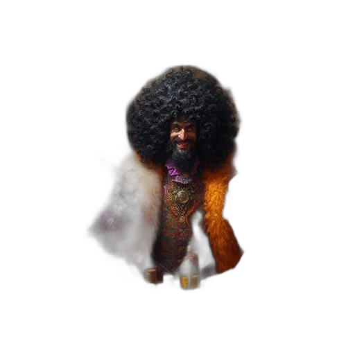 hair, hat, staff, creature transparent PNG cut-out