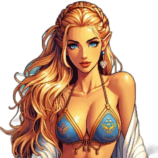 jewelry, dress, fantasy art, pixel art transparent PNG cut-out