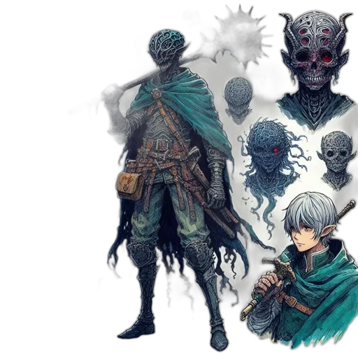 mask, creature, concept art, fantasy art transparent PNG cut-out