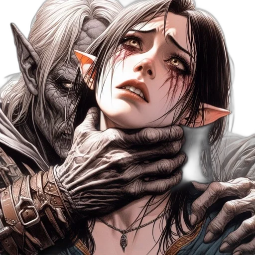 comic book art, fantasy art, concept art, elf-like transparent PNG cut-out