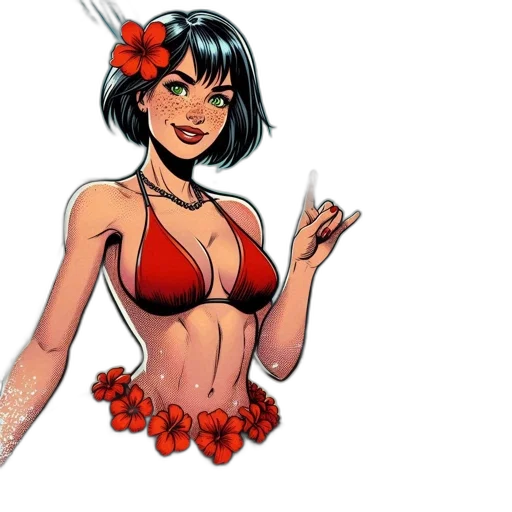 flower, comic book art, concept art, cartoon transparent PNG cut-out