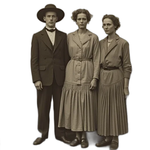 hat, dress, staff, jacket transparent PNG cut-out