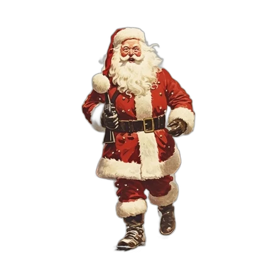 3d render, group, santa, claus transparent PNG cut-out