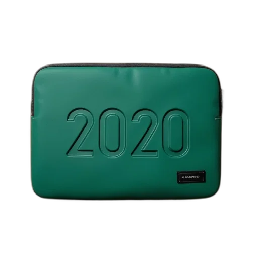 3d render, green, laptop, sleeve transparent PNG cut-out