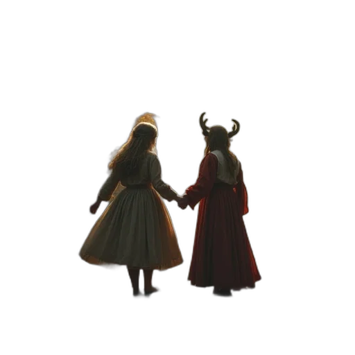 dress, crown, staff, concept art transparent PNG cut-out