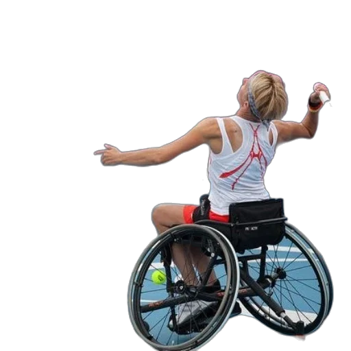 woman, wheelchair, playing, tennis transparent PNG cut-out