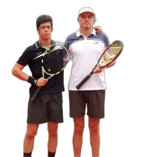 two, men, stand, tennis transparent PNG cut-out