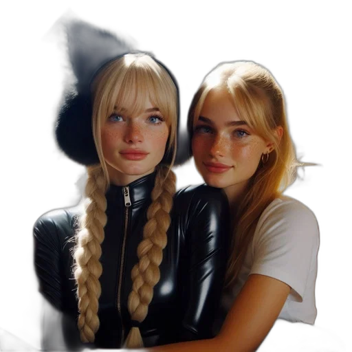 jacket, hat, hair, photorealistic transparent PNG cut-out