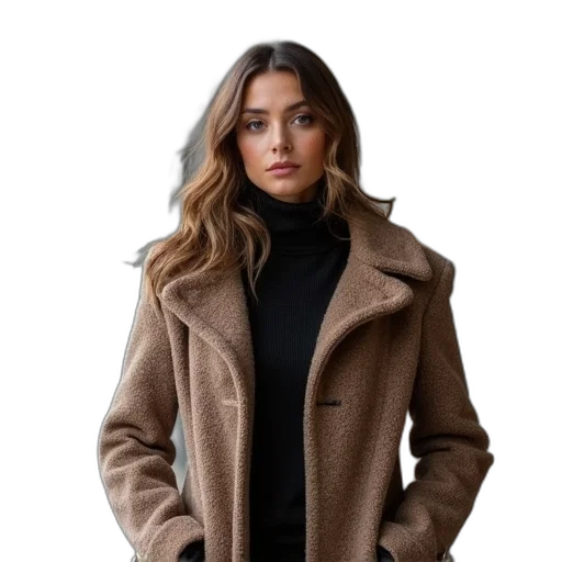 jacket, staff, earth tones, dark transparent PNG cut-out