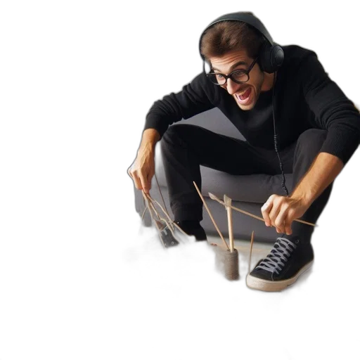 jacket, staff, weapon, shoes transparent PNG cut-out