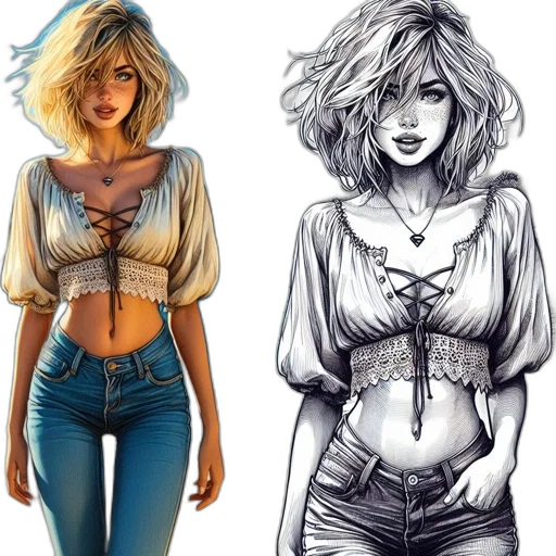 comic book art, concept art, fantasy art, photorealistic transparent PNG cut-out