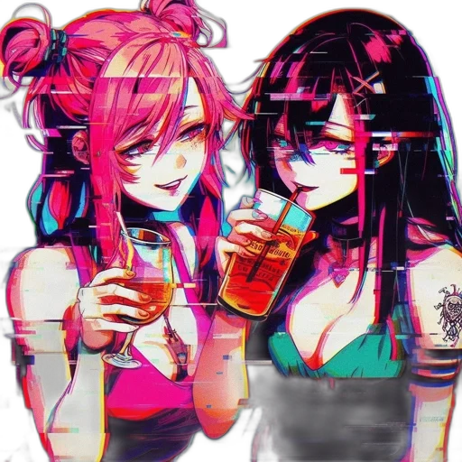 bottle, vaporwave, anime, cyberpunk transparent PNG cut-out